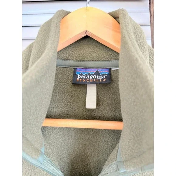 Patagonia Synchilla Fleece Pullover Jacket Olive Green Outdoor - Picture 3 of 3
